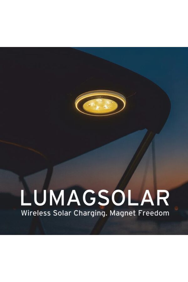 LumagSolar - Magnetlys til kalesje, markise, telt o.l., med solcellelading